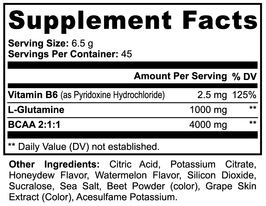 Post-Workout Powder with BCAA (Honeydew-Watermelon)