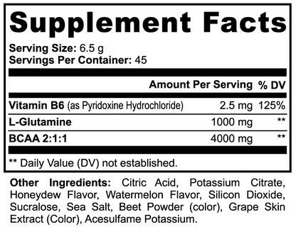 Post-Workout Powder with BCAA (Honeydew-Watermelon)